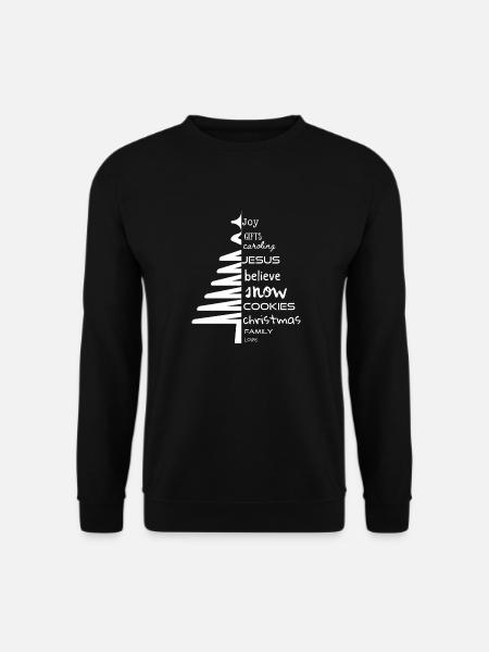 Word christmas tree - classic white - Unisex Sweatshirt - black