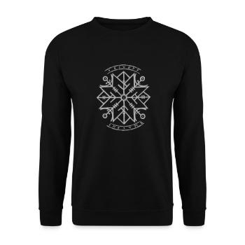 Northern Rune of Protection - Unisex Sweatshirt - black - Front - Alina (178cm) & Michal (187cm)