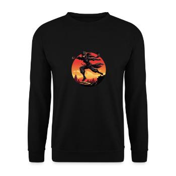Charming Ninja Fighter I Ninja Girl I Ninja - Unisex Pullover - Schwarz - Vorne - Alina (178cm) & Michal (187cm)