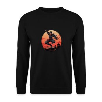 Charming Ninja Fighter I Ninja Girl I Ninja - Unisex Sweatshirt - black - Front - Alina (178cm) & Michal (187cm)