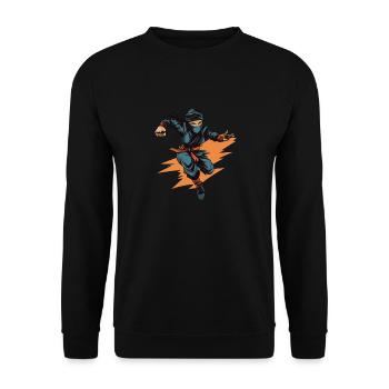 Charming Ninja Fighter I Ninja Girl I Ninja - Unisex Sweatshirt - black - Front - Alina (178cm) & Michal (187cm)