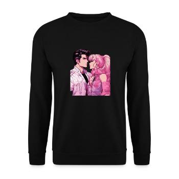 Anime Sweetheart for Life - Unisex Sweatshirt - black - Front - Alina (178cm) & Michal (187cm)