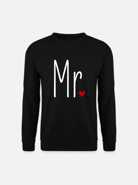 Partnerlook Mr and Mrs Valentinstag Passendes Paar - Unisex Pullover - Schwarz