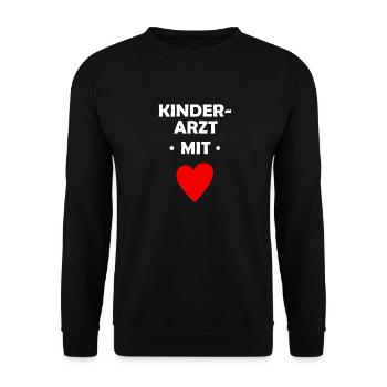 Kinderarzt mit Herz - Arzt - Krankenhaus - Doktor - Unisex Pullover - Schwarz - Vorne - Alina (178cm) & Michal (187cm)