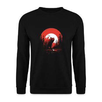 Ours de nuit rouge - Sweat-shirt Unisexe - noir - Devant - Alina (178cm) & Michal (187cm)