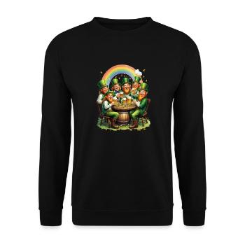 Irish Folklore Beer Drinking Leprechaun St - Unisex Sweatshirt - black - Front - Alina (178cm) & Michal (187cm)