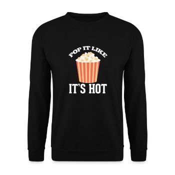 Pop It Like It'S Hot Popcorn Movie Night - Unisex Sweatshirt - black - Front - Alina (178cm) & Michal (187cm)