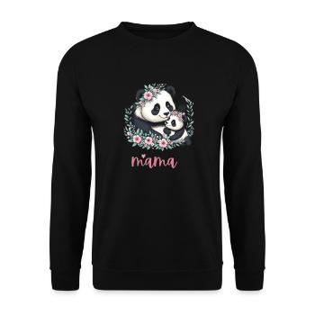 Panda Lover I Maman Panda Et Cub Fête Des Mères - Sweat-shirt Unisexe - noir - Devant - Alina (178cm) & Michal (187cm)