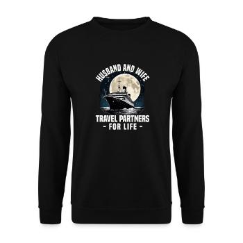 Husband And Wife Cruising Cruise Ship Vacation - Unisex Pullover - Schwarz - Vorne - Alina (178cm) & Michal (187cm)