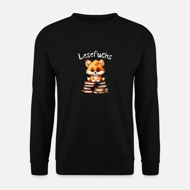 Reading fox - Unisex Sweatshirt - black