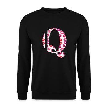 Lettre q bisous - Sweat-shirt Unisexe - noir - Devant - Alina (178cm) & Michal (187cm)