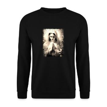 Jungfrau Maria Jesus Bibel christliche Religion christlich - Unisex Pullover - Schwarz - Vorne - Alina (178cm) & Michal (187cm)