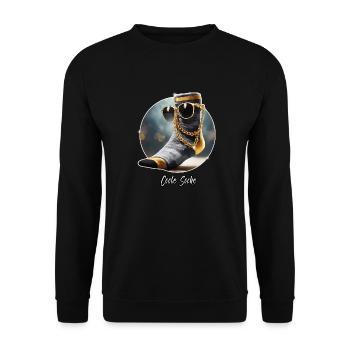 Jeu de mots ambigu sur l’expression allemande – Coole Socke - Sweat-shirt Unisexe - noir - Devant - Alina (178cm) & Michal (187cm)