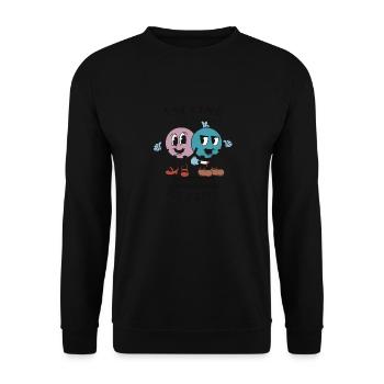 I'm Fine, It's Fine, but is it really? - Unisex Pullover - Schwarz - Vorne - Alina (178cm) & Michal (187cm)