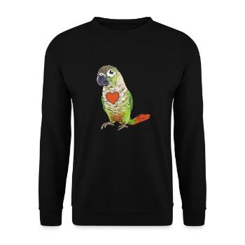 Molina Parakeet Parrot Bird Parakeet - Unisex Sweatshirt - black - Front - Alina (178cm) & Michal (187cm)