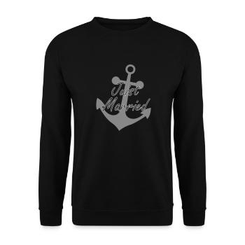 Juist Married Anker - Unisex Pullover - Schwarz - Vorne - Alina (178cm) & Michal (187cm)