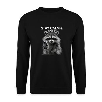 Mème raton laveur - Sweat-shirt Unisexe - noir - Devant - Alina (178cm) & Michal (187cm)