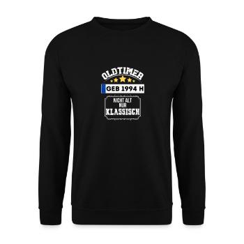 Oldtimer 1994 nicht alt nur Klassisch geschenk - Unisex Pullover - Schwarz - Vorne - Alina (178cm) & Michal (187cm)