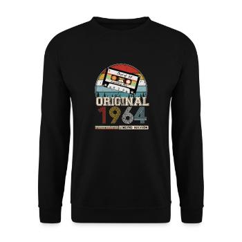 Vintage 1964 60th Anniversary Gift - Unisex Sweatshirt - black - Front - Alina (178cm) & Michal (187cm)