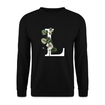 lettre l botanique vert - Sweat-shirt Unisexe - noir - Devant - Alina (178cm) & Michal (187cm)