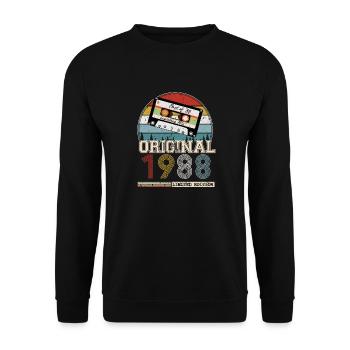 Vintage 1988 Cadeau Anniversaire 36 ans - Sweat-shirt Unisexe - noir - Devant - Alina (178cm) & Michal (187cm)