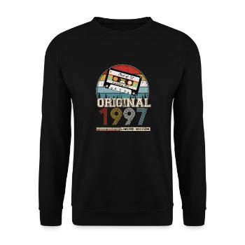 Vintage 1997 Cadeau Anniversaire 27 ans - Sweat-shirt Unisexe - noir - Devant - Alina (178cm) & Michal (187cm)