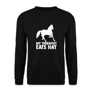 Pferdeliebhaber Reiten Reiten - Unisex Pullover - Schwarz - Vorne - Alina (178cm) & Michal (187cm)