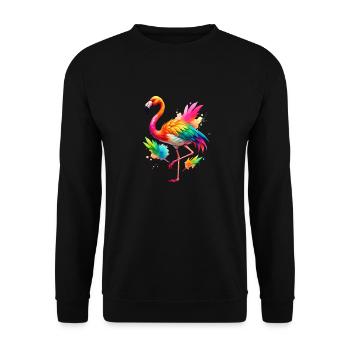 Flamingo Pride Black - Unisex Pullover - Schwarz - Vorne - Alina (178cm) & Michal (187cm)