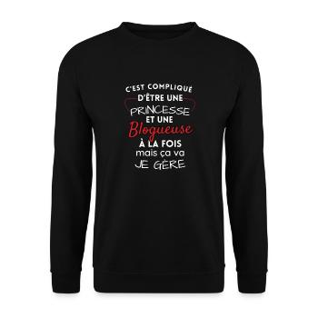 Princess and Blogger, I manage! - Unisex Sweatshirt - black - Front - Alina (178cm) & Michal (187cm)