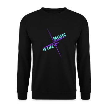 Music is Life Puls Heartbeat Music Fréquence Paroles - Sweat-shirt Unisexe - noir - Devant - Alina (178cm) & Michal (187cm)