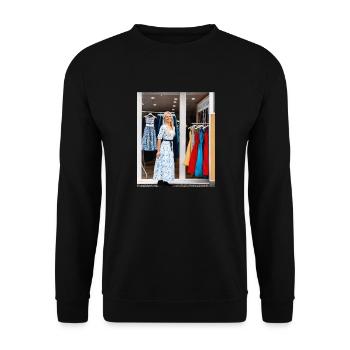 La boutique de vêtements 👗 - Sweat-shirt Unisexe - noir - Devant - Alina (178cm) & Michal (187cm)