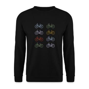 Bunte Fahrräder - Unisex Pullover - Schwarz - Vorne - Alina (178cm) & Michal (187cm)