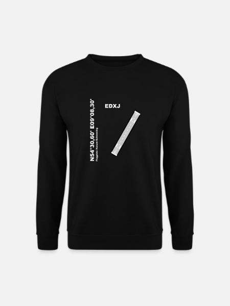 Flugplatz EDXJ Design mit Namen und Koordinaten - Unisex Pullover - Schwarz