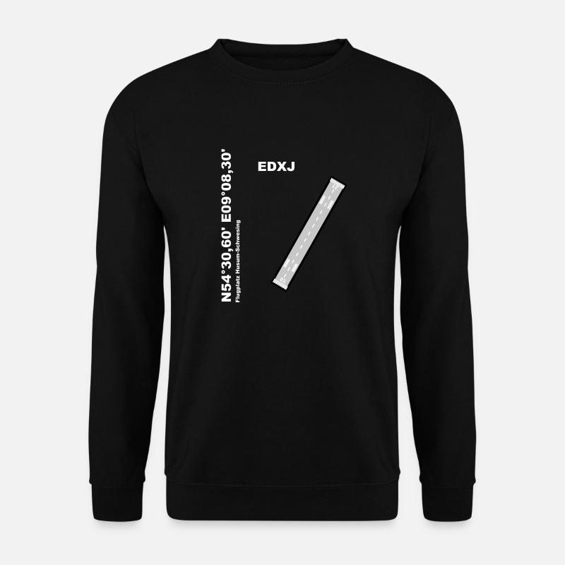 Flugplatz EDXJ Design mit Namen und Koordinaten - Unisex Pullover - Schwarz