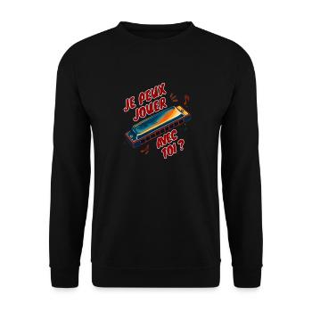 Je peux jouer avec toi ? - Sweat-shirt Unisexe - noir - Devant - Alina (178cm) & Michal (187cm)