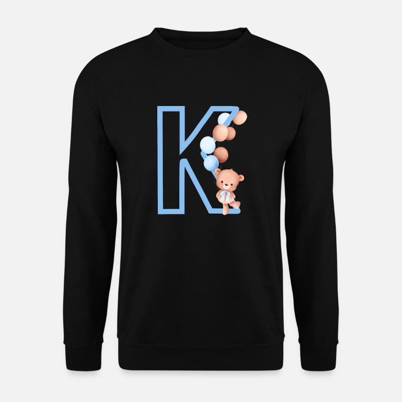 Blue Letter k Bear - Unisex Sweatshirt - black