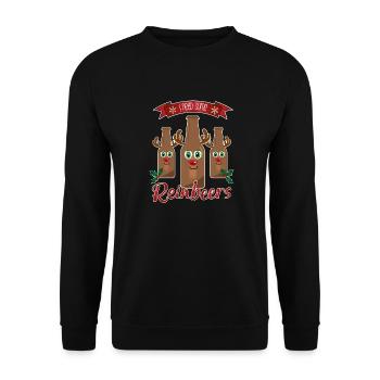 11868 Reinbeers Red Full - Unisex Sweatshirt - black - Front - Alina (178cm) & Michal (187cm)