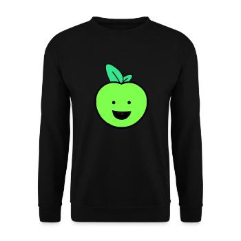 apfel smile - Unisex Pullover - Schwarz - Vorne - Alina (178cm) & Michal (187cm)