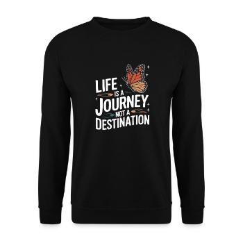 Schmetterling Monarchfalter Bunt Schmetterlinge - Unisex Pullover - Schwarz - Vorne - Alina (178cm) & Michal (187cm)