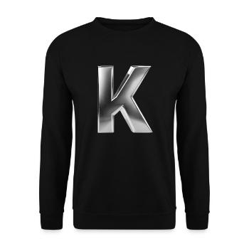 Chrome ,, K " Metallic - Unisex Pullover - Schwarz - Vorne - Alina (178cm) & Michal (187cm)