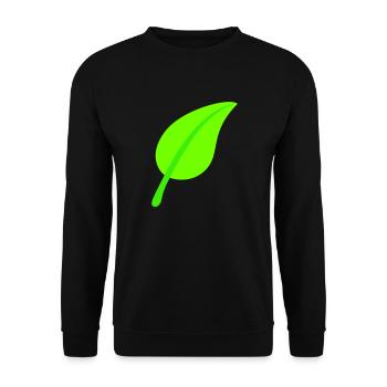 Green Beautiful Leaf Eco Spring Summer Nature - Unisex Sweatshirt - black - Front - Alina (178cm) & Michal (187cm)