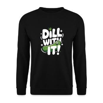 Cucumber Pickle Pickle Food Dill - Unisex Sweatshirt - black - Front - Alina (178cm) & Michal (187cm)