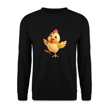 Huhn 2 - Unisex Pullover - Schwarz - Vorne - Alina (178cm) & Michal (187cm)