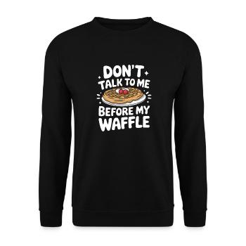 Waffles Breakfast Sweets - Unisex Sweatshirt - black - Front - Alina (178cm) & Michal (187cm)