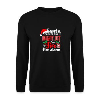 Santa checks the naughty - Unisex Sweatshirt - black - Front - Alina (178cm) & Michal (187cm)