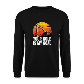 Excavator Construction Worker - Unisex Sweatshirt - black - Front - Alina (178cm) & Michal (187cm)