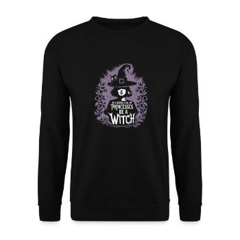Magischer Spruch für starke Frauen - Unisex Pullover - Schwarz - Vorne - Alina (178cm) & Michal (187cm)