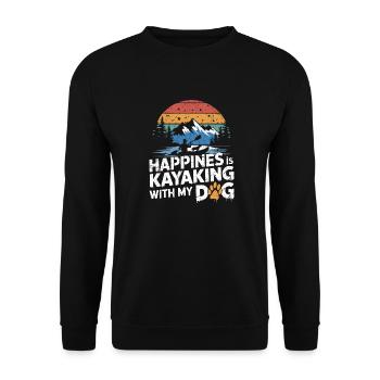 Perfect for kayak fans with dogs - Unisex Sweatshirt - black - Front - Alina (178cm) & Michal (187cm)