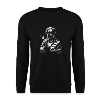 Zombie as Baker - creepy horror baker - Unisex Sweatshirt - black - Front - Alina (178cm) & Michal (187cm)