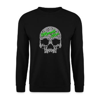 Memento Mori Skull - Unisex Sweatshirt - black - Front - Alina (178cm) & Michal (187cm)